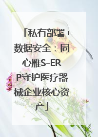 私有部署+数据安全：同心雁S-ERP守护医疗器械企业核心资产